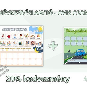 Névre szóló napirend választható elemekkel + Jutalomtábla, Művészet, Grafika & Illusztráció, Digitális, Fotó, grafika, rajz, illusztráció, MESKA