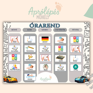Egyedi órarend kisiskolásoknak / Tépőzáras órarend egyedi háttérrel, Művészet, Grafika & Illusztráció, Digitális, Fotó, grafika, rajz, illusztráció, MESKA