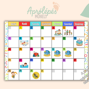 Gyerekek Havi Tervezője  Képes Naptár a Fontos Eseményekhez - Gyermeknaptár, Művészet, Grafika & Illusztráció, Digitális, Fotó, grafika, rajz, illusztráció, MESKA