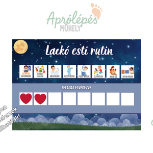 Névre szóló esti rutin tábla gyerekeknek - Napirend kicsiknek - művészet - grafika & illusztráció - digitális - Meska.hu