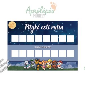 Névre szóló esti rutin tábla gyerekeknek - Napirend kicsiknek - művészet - grafika & illusztráció - digitális - Meska.hu