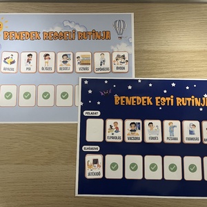 Gyerek rutintábla reggeli és esti teendőkhöz � gyermek napirend óvodásoknak - művészet - grafika & illusztráció - digitális - Meska.hu