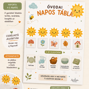 Óvodai Napos Tábla , Művészet, Grafika & Illusztráció, Digitális, Fotó, grafika, rajz, illusztráció, Segítsük a gyerekeket abban, hogy játékos formában megtapasztalják a segítségnyújtás, az önállóság ..., MESKA