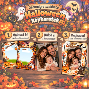 Személyre szabott Halloween képkeret � saját fotóval, 10�15 cm, nyomtatható - otthon & életmód - dekoráció - halloween - halloweeni meghívó, képeslap, ajándékkísérő - Meska.hu