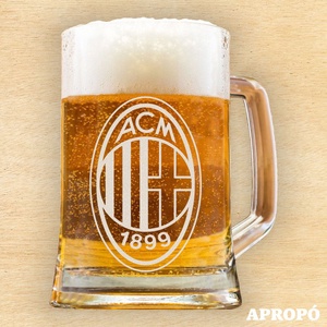 AC Milan Forza Milan söröskorsó gravírozott korsó, Otthon & Életmód, Konyhafelszerelés, tálalás, Tálalás, Sörös pohár és korsó, Üvegművészet, Gravírozás, pirográfia, MESKA