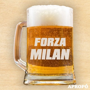 AC Milan Forza Milan söröskorsó gravírozott korsó - otthon & életmód - konyhafelszerelés, tálalás - tálalás - sörös pohár és korsó - Meska.hu