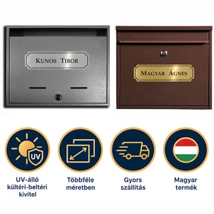 Gravírozott névtábla ajtóra, postaládára - Egyedi ajtótábla kültérre és beltérre (ajándék kétoldalú ragasztóval) - otthon & életmód - ház & kert - névtábla - Meska.hu