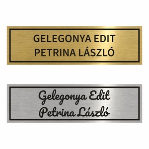 Gravírozott névtábla ajtóra, postaládára - Egyedi ajtótábla kültérre és beltérre (ajándék kétoldalú ragasztóval) - Meska.hu