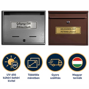 Gravírozott névtábla ajtóra, postaládára - Egyedi ajtótábla kültérre és beltérre (ajándék kétoldalú ragasztóval) - otthon & életmód - ház & kert - névtábla - Meska.hu