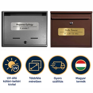 Gravírozott névtábla ajtóra, postaládára - Egyedi ajtótábla kültérre és beltérre (ajándék kétoldalú ragasztóval) - otthon & életmód - ház & kert - névtábla - Meska.hu