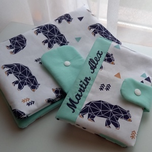 Jegesmaci- Babaváró szett, Pelenkatartó+ egészségügyi kiskönyv borító, , Varrás, MESKA