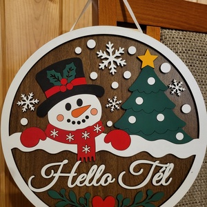 Hello Tél - Ajtódísz - karácsony - karácsonyi lakásdekoráció - karácsonyi lakásdíszek - Meska.hu