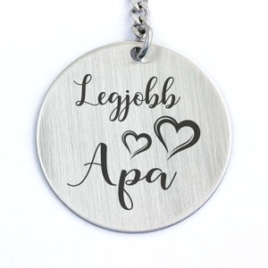 Legjobb Apa acél medálos kulcstartó - táska & tok - kulcstartó & táskadísz - kulcstartó - Meska.hu