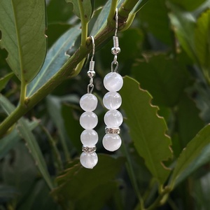 Szelenit lógós ásvány fülbevaló - ékszer - fülbevaló - lógó fülbevaló - Meska.hu