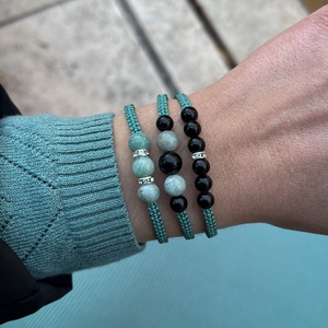 Ónix karkötő - ékszer - karkötő - fonott karkötő - Meska.hu