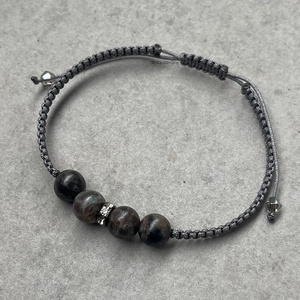 Fekete labradorit karkötők - ékszer - karkötő - fonott karkötő - Meska.hu
