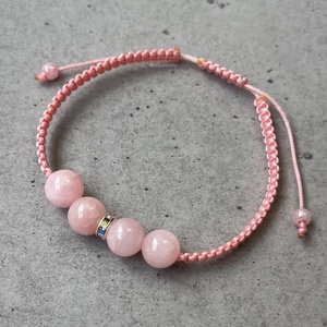 Barack jadeit makramé ásvány karkötő - ékszer - karkötő - fonott karkötő - Meska.hu