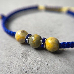 Bumble bee jáspis makramé ásvány karkötő - Meska.hu