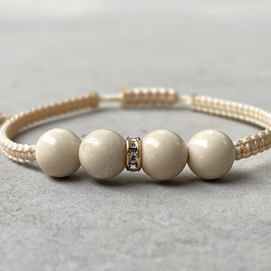 Márvány makramé ásvány karkötő - Meska.hu