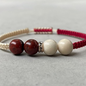 Breccsa jáspis és márvány makramé ásvány karkötő - Meska.hu