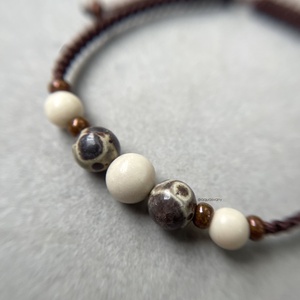 Asteroid jáspis és márvány makramé ásvány karkötő - Meska.hu