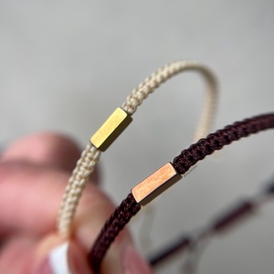 Minimalista hematit makramé ásvány karkötő - Meska.hu