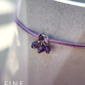 FINE LINE - nyugalom - minimalista ametiszt karkötő - Meska.hu