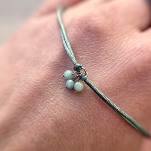 FINE LINE - egyensúly - minimalista amazonit karkötő - ékszer - karkötő - fonott karkötő - Meska.hu