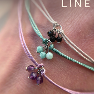 FINE LINE - egyensúly - minimalista amazonit karkötő - ékszer - karkötő - fonott karkötő - Meska.hu