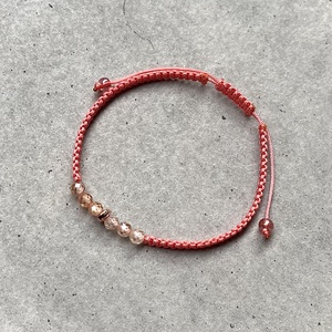 Púder cirkon és rosegold hematit makramé ásvány karkötő - ékszer - karkötő - fonott karkötő - Meska.hu