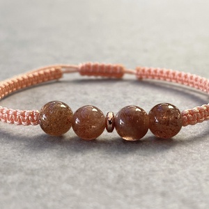 Napkő és rosegold hematit makramé ásvány karkötő - Meska.hu