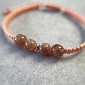 Napkő és rosegold hematit makramé ásvány karkötő - ékszer - karkötő - fonott karkötő - Meska.hu