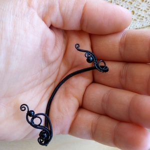 Fekete és ónix fülékszer - ékszer - fülbevaló - fülékszer - Meska.hu