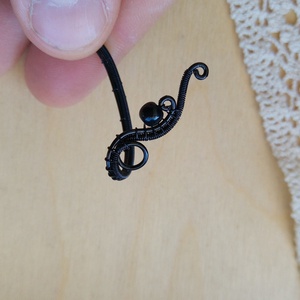 Fekete és ónix fülékszer - ékszer - fülbevaló - fülékszer - Meska.hu