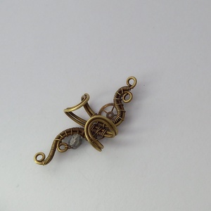 Steampunk sárgaréz szürke fülgyűrű - ékszer - fülbevaló - fülgyűrű - Meska.hu