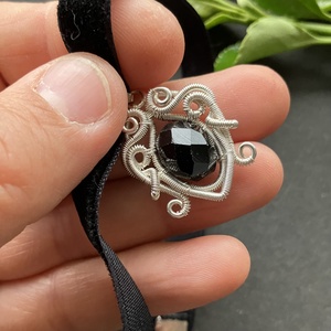 Ezüst fekete choker , Ékszer, Nyaklánc, Nyakpánt, gallér, Ékszerkészítés, Fémmegmunkálás, MESKA