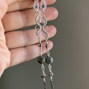 Ezüst labradorit szemüveglánc, Ékszer, Szemüveglánc, , MESKA