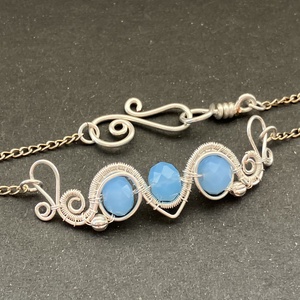 Ezüst kék nyaklánc, Ékszer, Nyaklánc, Statement nyaklánc, , MESKA