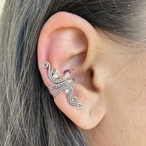 Nemesacél fülgyűrű sárga opál fülgyűrűvel, Ékszer, Fülbevaló, Fülgyűrű, Ékszerkészítés, Fémmegmunkálás, MESKA