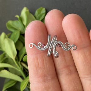 Nemesacél gránát fülgyűrű - ékszer - fülbevaló - fülgyűrű - Meska.hu