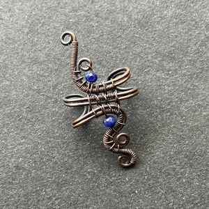 Vörösréz szodalit fülgyűrű - ékszer - fülbevaló - fülgyűrű - Meska.hu