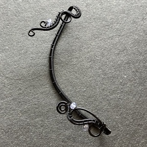 Fekete fülékszer iolittal - ékszer - fülbevaló - fülékszer - Meska.hu