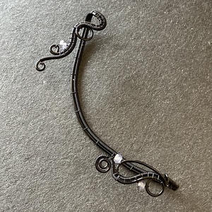 Fekete fülékszer iolittal - ékszer - fülbevaló - fülékszer - Meska.hu