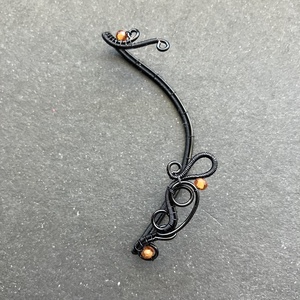 Fekete és narancs fülékszer - ékszer - fülbevaló - fülékszer - Meska.hu