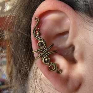 Sárgaréz nagy fülgyűrű - ékszer - fülbevaló - fülgyűrű - Meska.hu