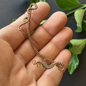 Sárgaréz és vörösréz steampunk fülékszer gránáttal - ékszer - fülbevaló - fülékszer - Meska.hu