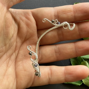 Ezüst iolit fülékszer - ékszer - fülbevaló - fülékszer - Meska.hu