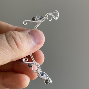 Ezüst iolit fülékszer - ékszer - fülbevaló - fülékszer - Meska.hu