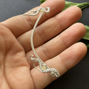 Ezüst sárga opál fülékszer - ékszer - fülbevaló - fülékszer - Meska.hu