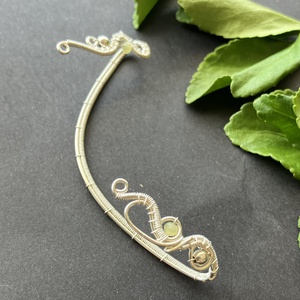 Ezüst sárga opál fülékszer - ékszer - fülbevaló - fülékszer - Meska.hu